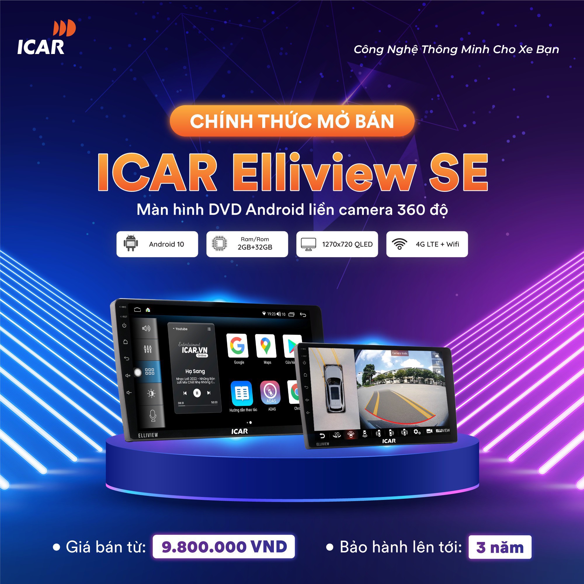 Thông Số Màn hình DVD Android liền camera 360 độ - TDAUTOSPA