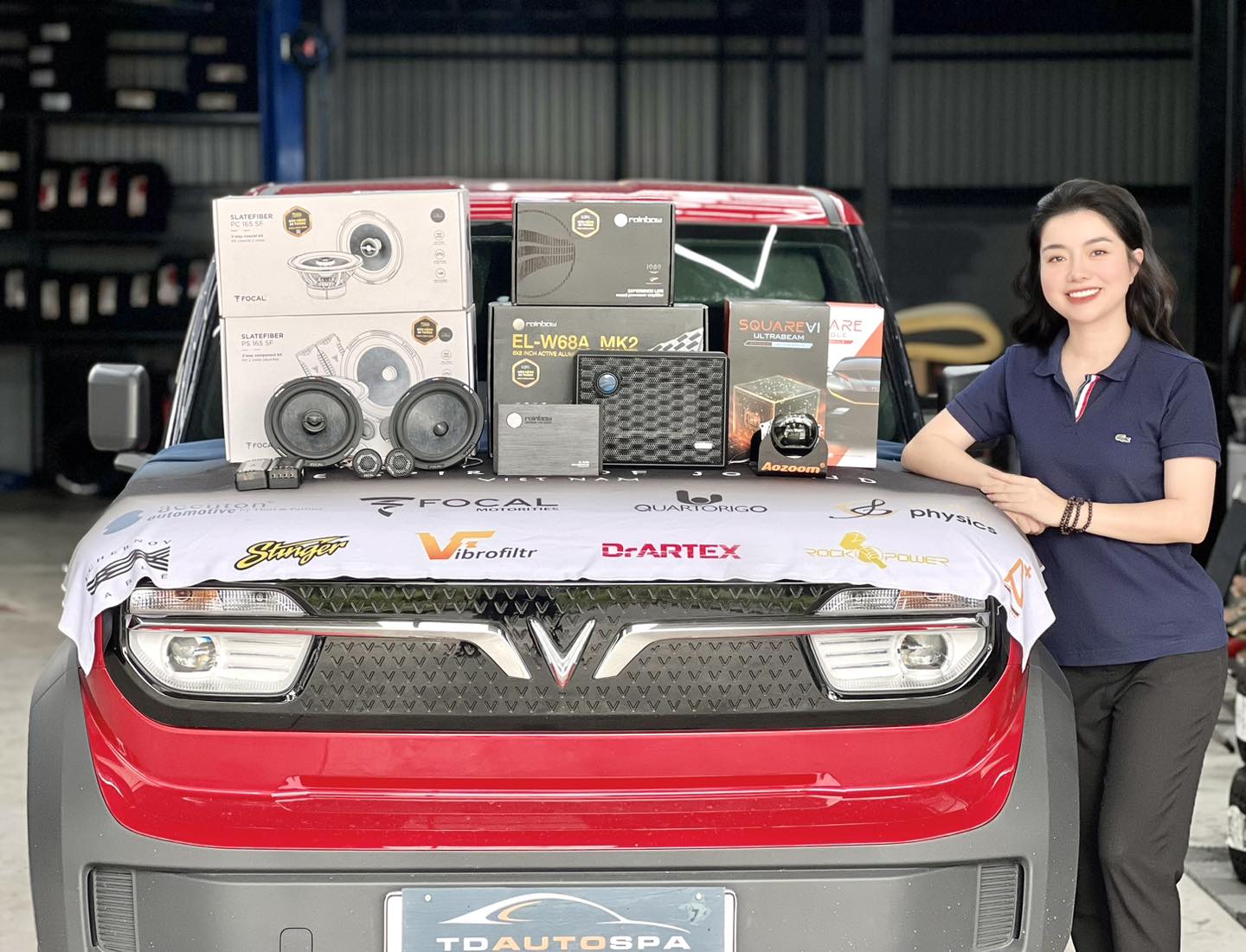 Hệ thống âm thanh hiện đại được lắp đặt trên VF3 tại TD AUTO SPA